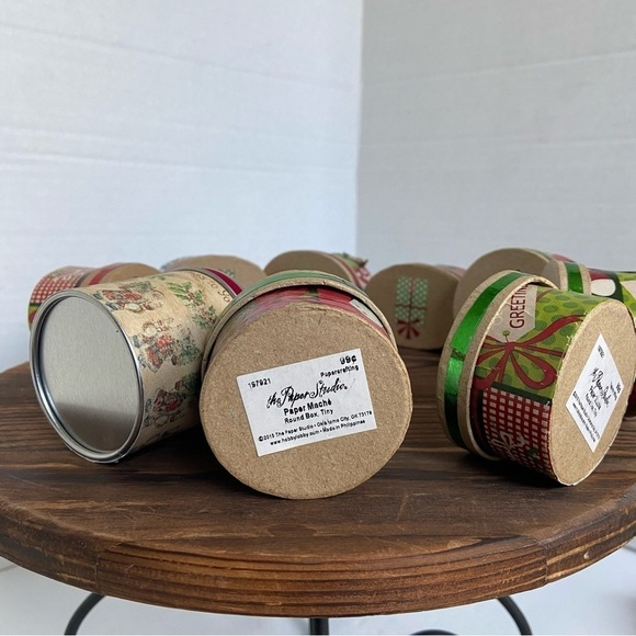 The Paper Studio Paper Mache Ornament Boxes Hobby Lobby Tiny Oval And Circle Box - Picture 10 of 15